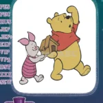 Winnie the Pooh and Piglet Moving Small House Embroidery Designs - Instant Download