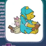 Winnie the Pooh and Piglet Bedtime Reading Embroidery Designs - Instant Download