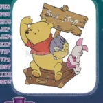 Winnie the Pooh Piglet Bus Stop Honey Suitcase Embroidery Designs - Instant Download