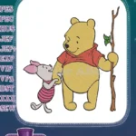 Winnie the Pooh and Piglet Walking Friendship Embroidery Designs - Instant Download