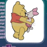 Winnie the Pooh and Piglet Hugging Happy Friendship Embroidery Designs - Instant Download