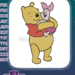 Winnie the Pooh and Piglet Hugging Friends Embroidery Designs - Instant Download