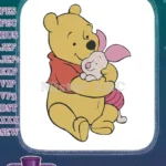 Winnie the Pooh and Piglet Hugging Friends embroidery designs - Instant Download