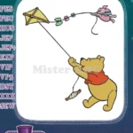Winnie the Pooh and Piglet Kite Flying Adventure embroidery designs - Instant Download