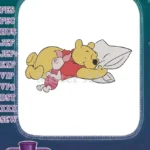 Peaceful Winnie the Pooh and Piglet sleeping together embroidery designs - Instant Download