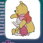 Winnie the Pooh and Piglet Hugging Friends Embroidery Designs - Instant Download