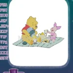 Winnie the Pooh and Piglet Tea Party Embroidery Designs - Instant Download