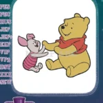 Winnie the Pooh and Piglet Friendship Cartoon Embroidery Designs - Instant Download