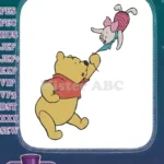Whimsical Winnie Pooh and Piglet high-flying adventure embroidery designs - Instant Download