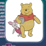Winnie the Pooh and Piglet with Honey Pot embroidery designs - Instant Download