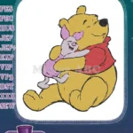 Winnie the Pooh and Piglet Hugging Friends Embroidery Designs - Instant Download