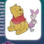 Winnie the Pooh and Piglet best friends embroidery designs - Instant Download