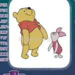 Cute Winnie the Pooh Piglet classic cartoon embroidery designs - Instant Download