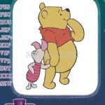 Winnie the Pooh and Piglet Hugging Friends Embroidery Designs - Instant Download