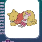 Winnie the Pooh and Piglet Sleeping Friendship Embroidery Designs - Instant Download