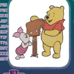 Winnie the Pooh and Piglet Mailbox Friendship embroidery designs - Instant Download