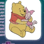 Winnie the Pooh and Piglet Hugging Friends Embroidery Designs - Instant Download