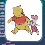 Winnie the Pooh and Piglet Walking Friends Embroidery Designs - Instant Download