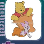 Winnie the Pooh and Piglet friends playing in bags embroidery designs - Instant Download