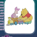 Winnie the Pooh and Piglet Train Adventure Embroidery Designs - Instant Download