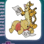 Winnie the Pooh and Tigger Drawing Friends embroidery designs - Instant Download