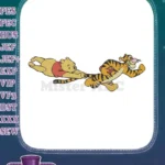 Winnie the Pooh and Tigger Playful Bouncing Embroidery Designs - Instant Download