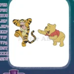Tigger and Pooh Funny Cartoon Character Embroidery Designs - Instant Download