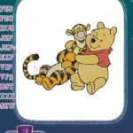 Happy Winnie the Pooh and Tigger Best Friends Hug Embroidery Designs - Instant Download