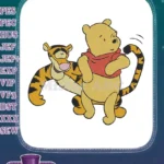 Classic Winnie the Pooh and Tigger playful hug embroidery designs - Instant Download
