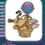 Winnie the Pooh Tigger Piglet Hot Air Balloon Adventure embroidery designs - Instant Download