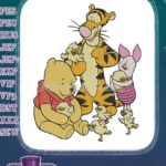 Winnie Pooh Tigger Piglet and Chicks Spring Easter embroidery designs - Instant Download
