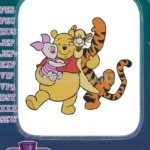 Winnie the Pooh Piglet Tigger hugging friends embroidery designs - Instant Download