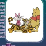Winnie Pooh Tigger Piglet Friends Happy Cartoon Embroidery Designs - Instant Download