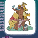 Winnie the Pooh Tigger Piglet Friendship Tree embroidery designs - Instant Download