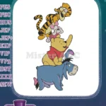 Classic Winnie Pooh Tigger Piglet Eeyore Stacked Friends Embroidery Designs - Instant Download