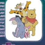 Winnie the Pooh Tigger Eeyore Piglet Cartoon Friends Embroidery Designs - Instant Download