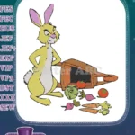 Grumpy Rabbit with Spilled Garden Vegetables Embroidery Designs - Instant Download