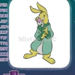 Classic Winnie the Pooh Rabbit in Green Coat Embroidery Designs - Instant Download