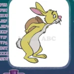 Cute yellow cartoon rabbit with satchel machine embroidery designs - Instant Download