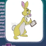 Winnie the Pooh Rabbit taking notes with clipboard embroidery designs - Instant Download