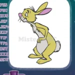 Cute yellow cartoon rabbit looking up embroidery designs - Instant Download