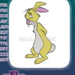 Tired Yellow Rabbit Cartoon Character Machine Embroidery Designs - Instant Download