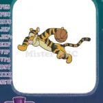 Tigger bouncing with basketball fun cartoon embroidery designs for kids - Instant Download