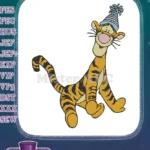 Happy Tigger Winnie Pooh cartoon character party hat embroidery designs - Instant Download