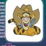 Adorable Tigger in a sheriff cowboy hat embroidery designs - Instant Download