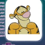 Smiling Orange Striped Tigger Winnie the Pooh Embroidery Designs - Instant Download