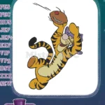 Tigger playing football animated Disney character embroidery designs - Instant Download