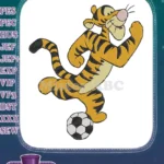 Happy Tigger kicking soccer ball Winnie the Pooh embroidery designs - Instant Download