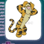 Classic cartoon Tigger surprised expression embroidery designs - Instant Download