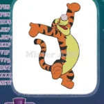 Energetic Tigger Bouncing Happy Cartoon Character Embroidery Designs - Instant Download